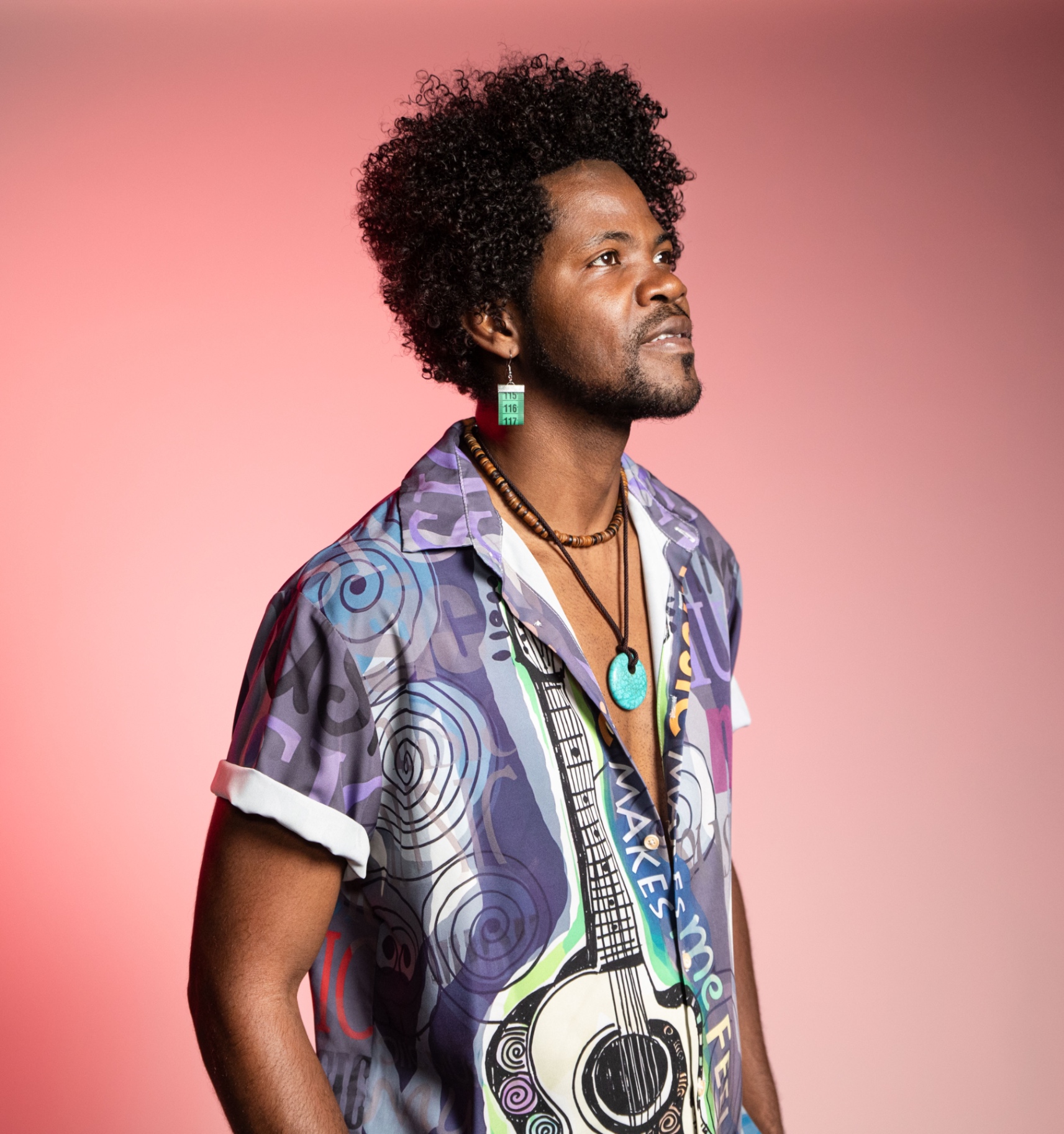 Portrait — music print shirt